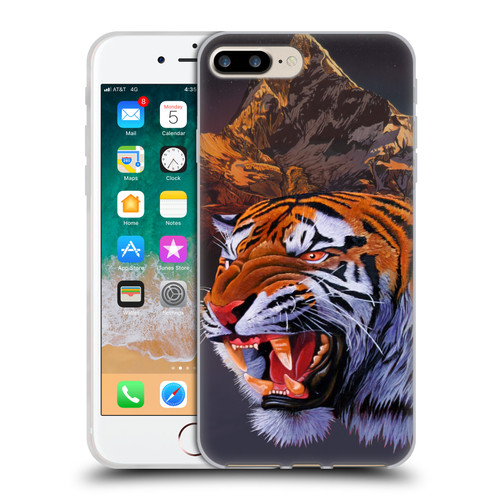 Graeme Stevenson Wildlife Tiger Soft Gel Case for Apple iPhone 7 Plus / iPhone 8 Plus