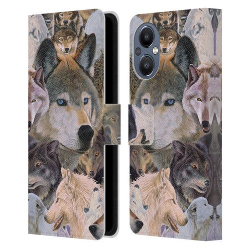 Graeme Stevenson Wildlife Wolves 1 Leather Book Wallet Case Cover For OnePlus Nord N20 5G