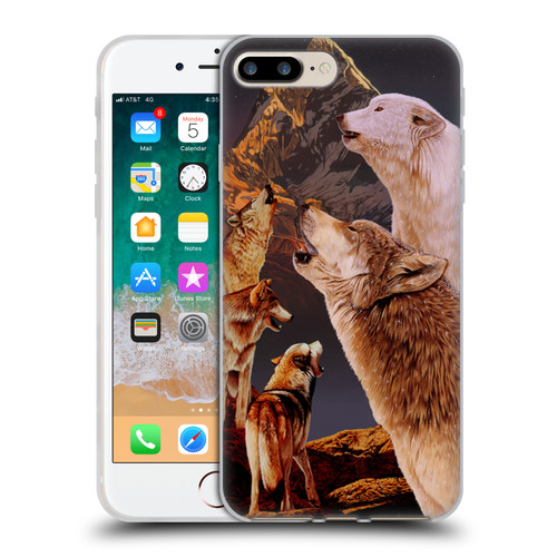 Graeme Stevenson Wildlife Wolves 2 Soft Gel Case for Apple iPhone 7 Plus / iPhone 8 Plus