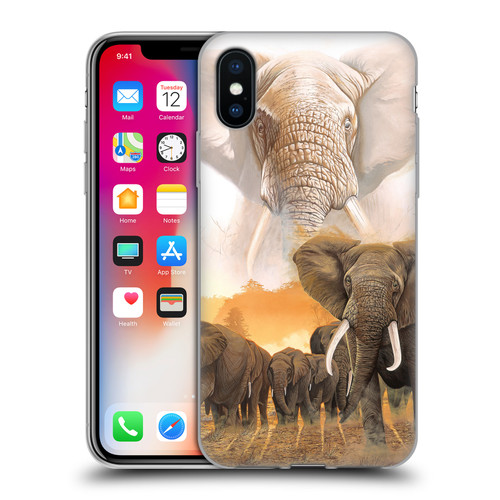 Graeme Stevenson Wildlife Elephants Soft Gel Case for Apple iPhone X / iPhone XS