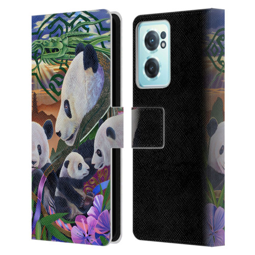 Graeme Stevenson Wildlife Pandas Leather Book Wallet Case Cover For OnePlus Nord CE 2 5G