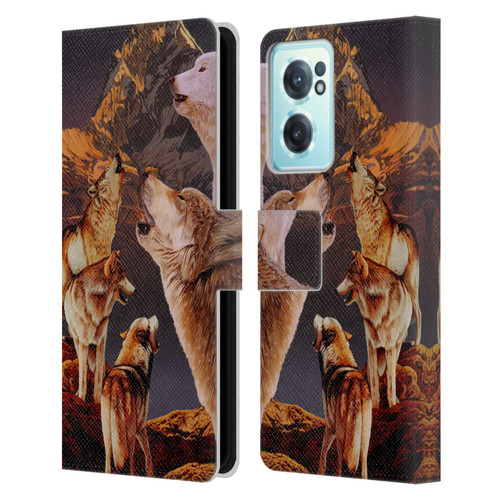 Graeme Stevenson Wildlife Wolves 2 Leather Book Wallet Case Cover For OnePlus Nord CE 2 5G