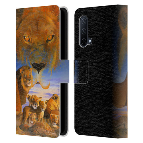 Graeme Stevenson Wildlife Lions Leather Book Wallet Case Cover For OnePlus Nord CE 5G