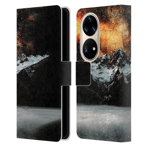 Patrik Lovrin Dreams Vs Reality Burning Galaxy Above Mountains Leather Book Wallet Case Cover For Huawei P50 Pro