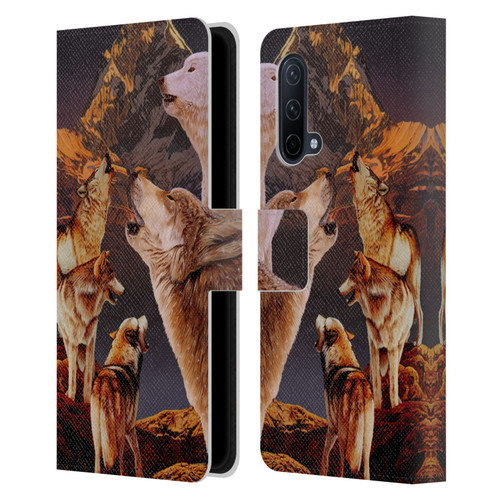 Graeme Stevenson Wildlife Wolves 2 Leather Book Wallet Case Cover For OnePlus Nord CE 5G