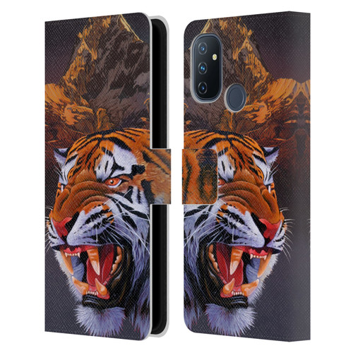 Graeme Stevenson Wildlife Tiger Leather Book Wallet Case Cover For OnePlus Nord N100