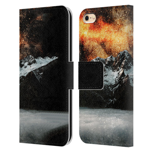 Patrik Lovrin Dreams Vs Reality Burning Galaxy Above Mountains Leather Book Wallet Case Cover For Apple iPhone 6 / iPhone 6s