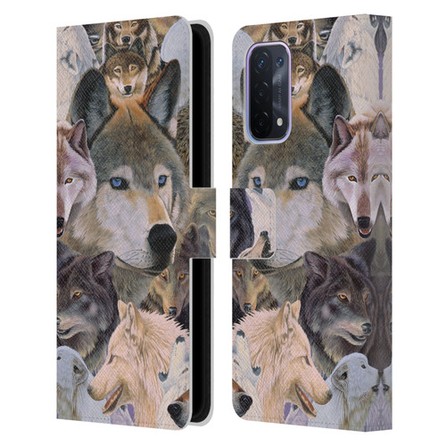 Graeme Stevenson Wildlife Wolves 1 Leather Book Wallet Case Cover For OPPO A54 5G