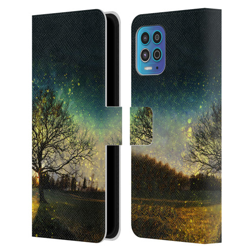 Patrik Lovrin Dreams Vs Reality Magical Fireflies Dreamy Leather Book Wallet Case Cover For Motorola Moto G100
