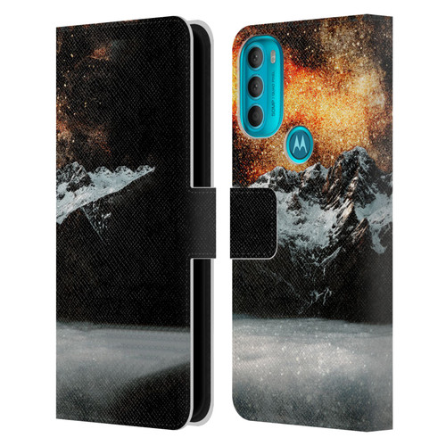 Patrik Lovrin Dreams Vs Reality Burning Galaxy Above Mountains Leather Book Wallet Case Cover For Motorola Moto G71 5G