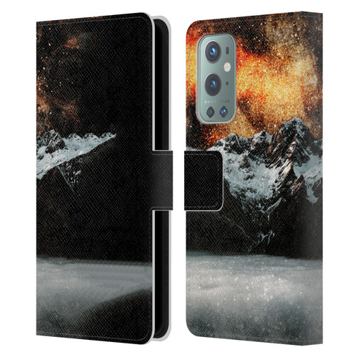 Patrik Lovrin Dreams Vs Reality Burning Galaxy Above Mountains Leather Book Wallet Case Cover For OnePlus 9