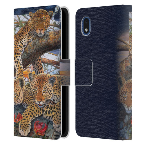 Graeme Stevenson Wildlife Leopard Leather Book Wallet Case Cover For Samsung Galaxy A01 Core (2020)