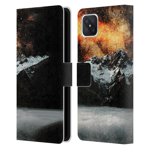 Patrik Lovrin Dreams Vs Reality Burning Galaxy Above Mountains Leather Book Wallet Case Cover For OPPO Reno4 Z 5G