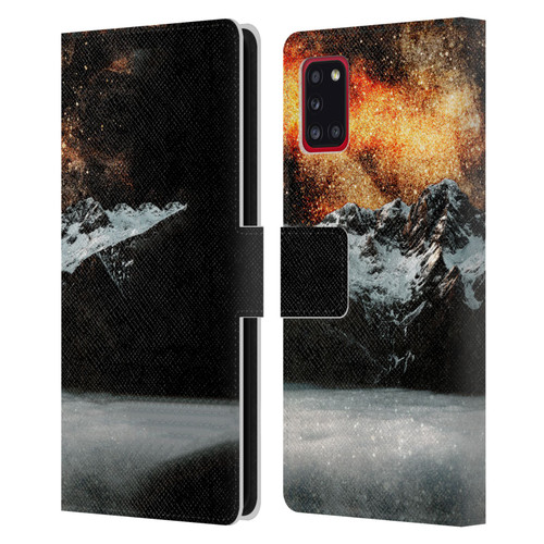Patrik Lovrin Dreams Vs Reality Burning Galaxy Above Mountains Leather Book Wallet Case Cover For Samsung Galaxy A31 (2020)