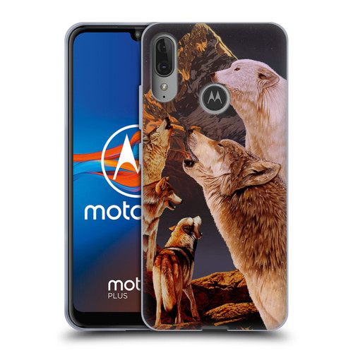 Graeme Stevenson Wildlife Wolves 2 Soft Gel Case for Motorola Moto E6 Plus