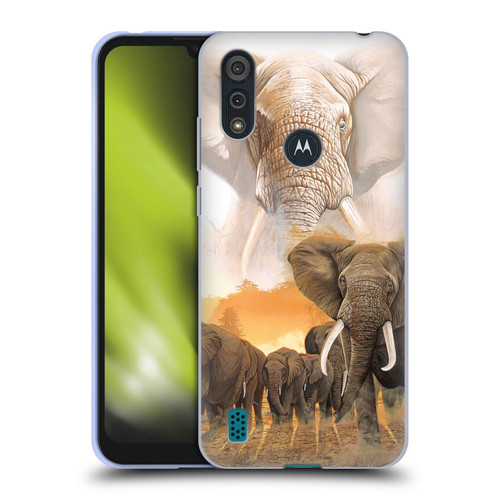 Graeme Stevenson Wildlife Elephants Soft Gel Case for Motorola Moto E6s (2020)