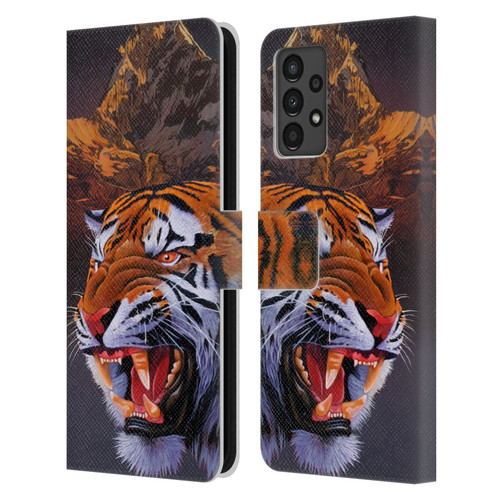 Graeme Stevenson Wildlife Tiger Leather Book Wallet Case Cover For Samsung Galaxy A13 (2022)