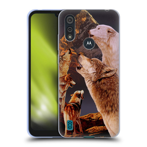 Graeme Stevenson Wildlife Wolves 2 Soft Gel Case for Motorola Moto E6s (2020)