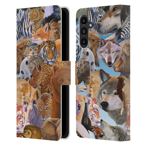 Graeme Stevenson Wildlife Animals Leather Book Wallet Case Cover For Samsung Galaxy A13 5G (2021)