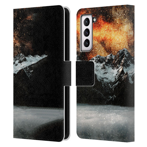Patrik Lovrin Dreams Vs Reality Burning Galaxy Above Mountains Leather Book Wallet Case Cover For Samsung Galaxy S21 5G