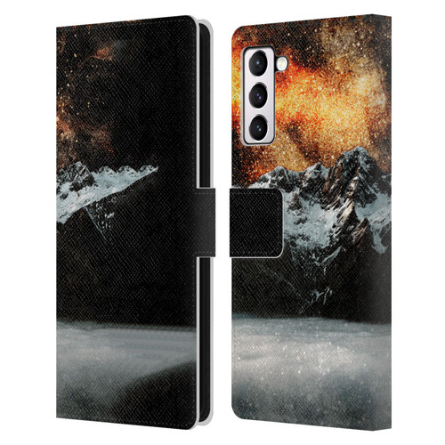 Patrik Lovrin Dreams Vs Reality Burning Galaxy Above Mountains Leather Book Wallet Case Cover For Samsung Galaxy S21+ 5G