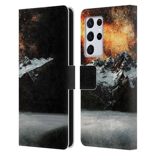 Patrik Lovrin Dreams Vs Reality Burning Galaxy Above Mountains Leather Book Wallet Case Cover For Samsung Galaxy S21 Ultra 5G