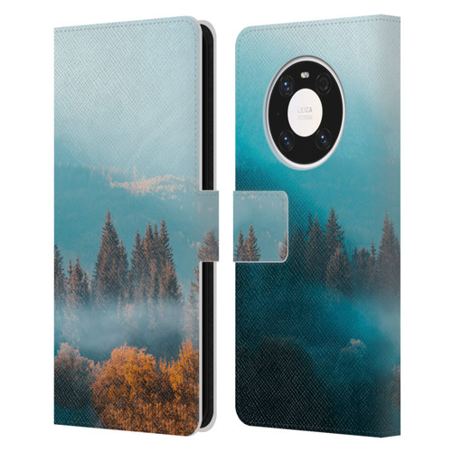 Patrik Lovrin Magical Foggy Landscape Autumn Forest Leather Book Wallet Case Cover For Huawei Mate 40 Pro 5G
