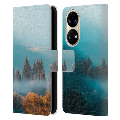 Patrik Lovrin Magical Foggy Landscape Autumn Forest Leather Book Wallet Case Cover For Huawei P50