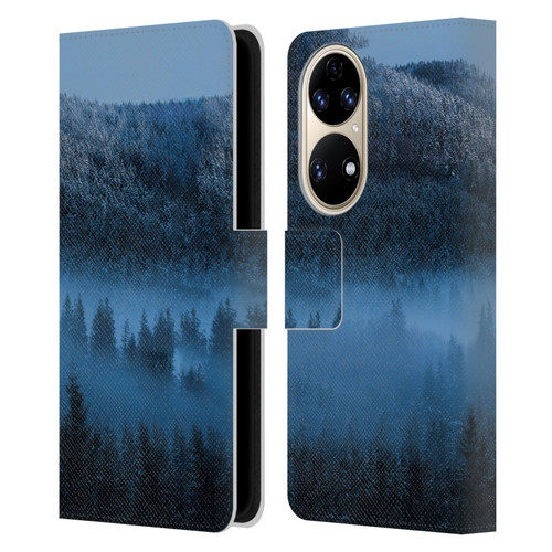 Patrik Lovrin Magical Foggy Landscape Magical Fog Over Snowy Forest Leather Book Wallet Case Cover For Huawei P50