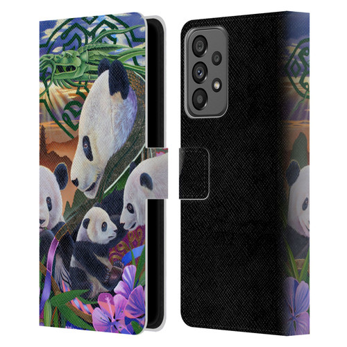 Graeme Stevenson Wildlife Pandas Leather Book Wallet Case Cover For Samsung Galaxy A73 5G (2022)