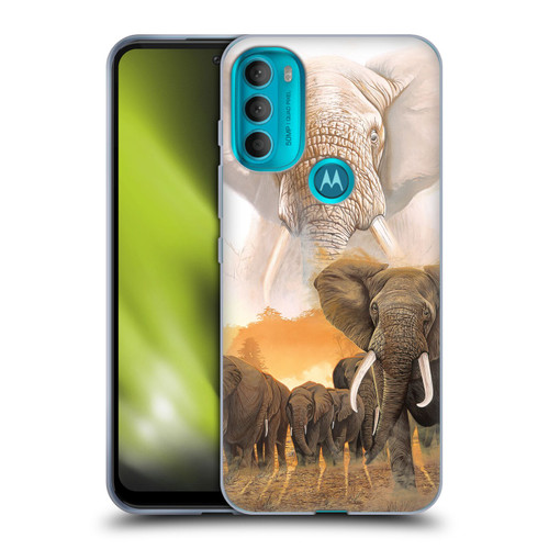 Graeme Stevenson Wildlife Elephants Soft Gel Case for Motorola Moto G71 5G