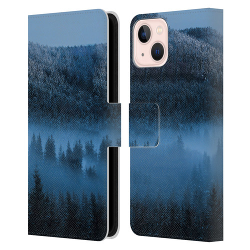 Patrik Lovrin Magical Foggy Landscape Magical Fog Over Snowy Forest Leather Book Wallet Case Cover For Apple iPhone 13