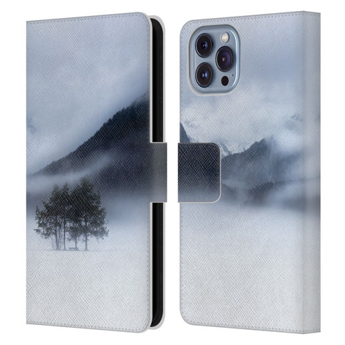 Patrik Lovrin Magical Foggy Landscape Fog, Mountains And A Tree Leather Book Wallet Case Cover For Apple iPhone 14