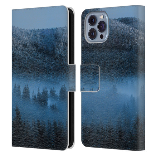 Patrik Lovrin Magical Foggy Landscape Magical Fog Over Snowy Forest Leather Book Wallet Case Cover For Apple iPhone 14