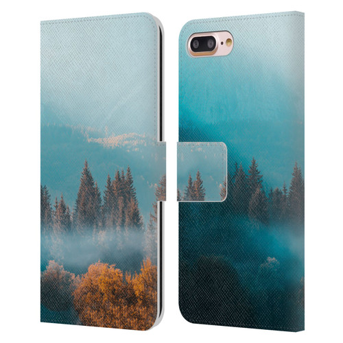Patrik Lovrin Magical Foggy Landscape Autumn Forest Leather Book Wallet Case Cover For Apple iPhone 7 Plus / iPhone 8 Plus