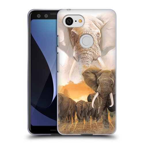 Graeme Stevenson Wildlife Elephants Soft Gel Case for Google Pixel 3