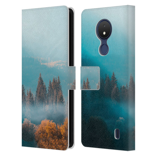 Patrik Lovrin Magical Foggy Landscape Autumn Forest Leather Book Wallet Case Cover For Nokia C21