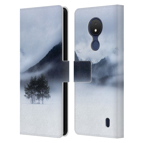 Patrik Lovrin Magical Foggy Landscape Fog, Mountains And A Tree Leather Book Wallet Case Cover For Nokia C21