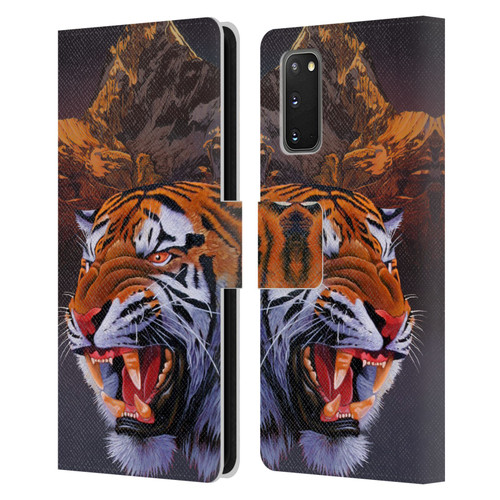 Graeme Stevenson Wildlife Tiger Leather Book Wallet Case Cover For Samsung Galaxy S20 / S20 5G