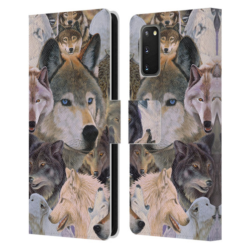 Graeme Stevenson Wildlife Wolves 1 Leather Book Wallet Case Cover For Samsung Galaxy S20 / S20 5G
