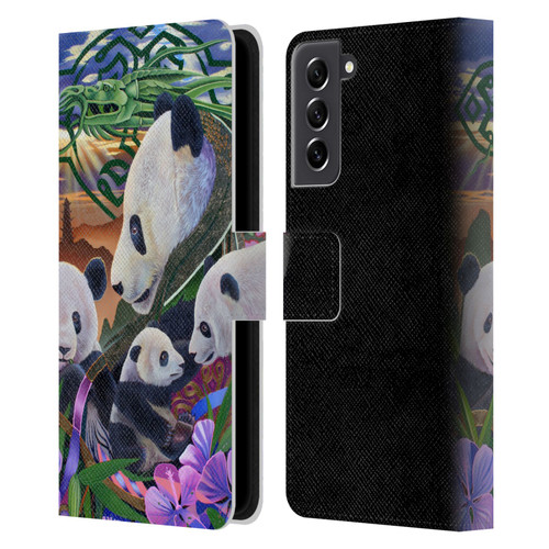 Graeme Stevenson Wildlife Pandas Leather Book Wallet Case Cover For Samsung Galaxy S21 FE 5G