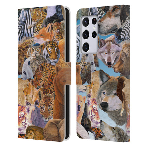 Graeme Stevenson Wildlife Animals Leather Book Wallet Case Cover For Samsung Galaxy S21 Ultra 5G