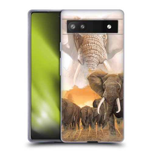 Graeme Stevenson Wildlife Elephants Soft Gel Case for Google Pixel 6a