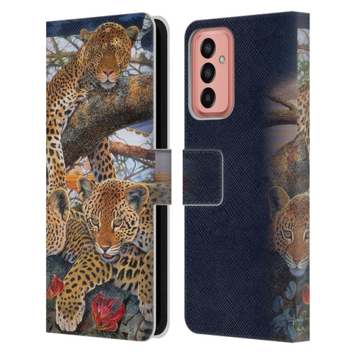Graeme Stevenson Wildlife Leopard Leather Book Wallet Case Cover For Samsung Galaxy M13 (2022)