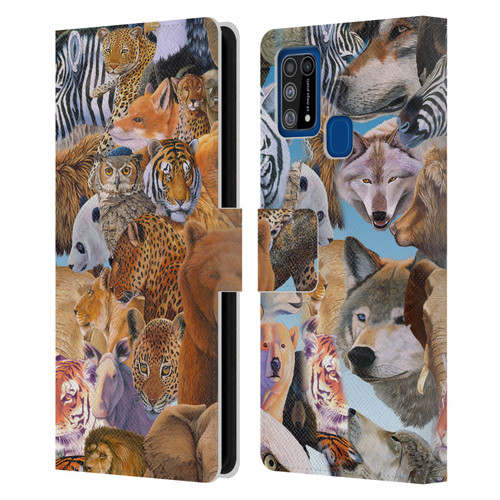 Graeme Stevenson Wildlife Animals Leather Book Wallet Case Cover For Samsung Galaxy M31 (2020)