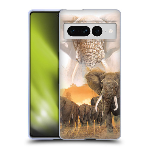 Graeme Stevenson Wildlife Elephants Soft Gel Case for Google Pixel 7 Pro