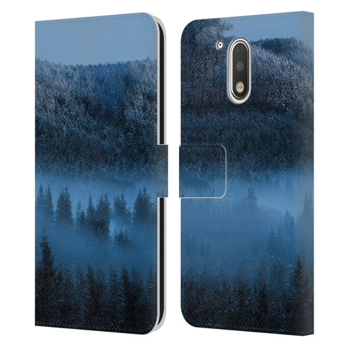 Patrik Lovrin Magical Foggy Landscape Magical Fog Over Snowy Forest Leather Book Wallet Case Cover For Motorola Moto G41