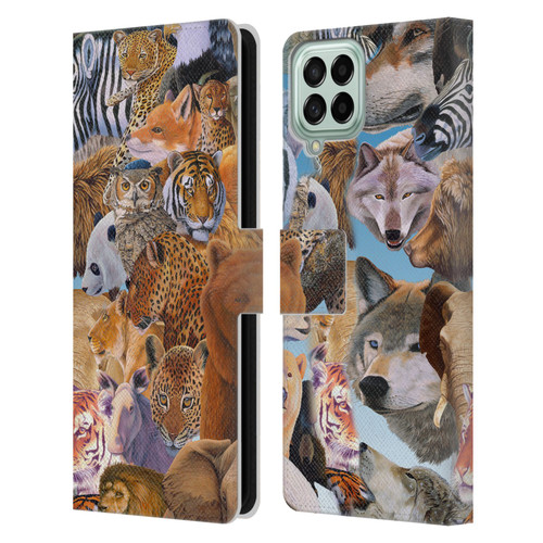 Graeme Stevenson Wildlife Animals Leather Book Wallet Case Cover For Samsung Galaxy M53 (2022)