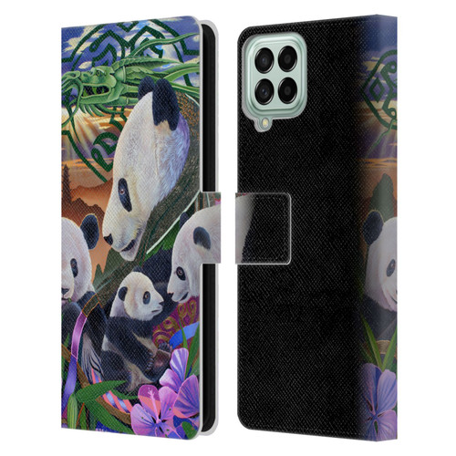 Graeme Stevenson Wildlife Pandas Leather Book Wallet Case Cover For Samsung Galaxy M53 (2022)
