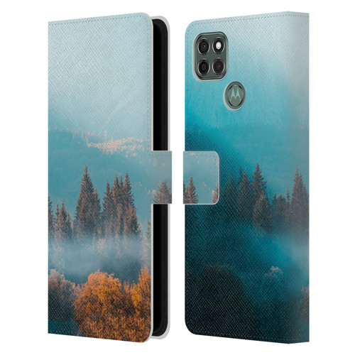 Patrik Lovrin Magical Foggy Landscape Autumn Forest Leather Book Wallet Case Cover For Motorola Moto G9 Power